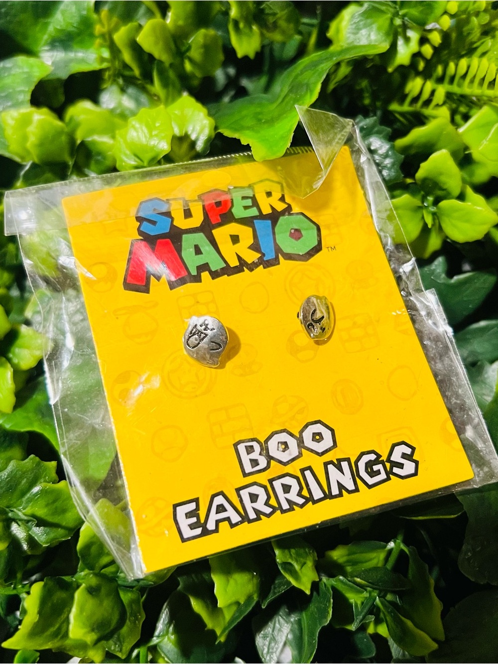 Nintendo Silver Boo Ghost Stud Earrings
